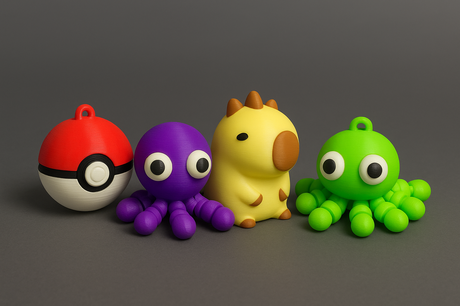 Chaveiros impressos em 3D com logos e personagens